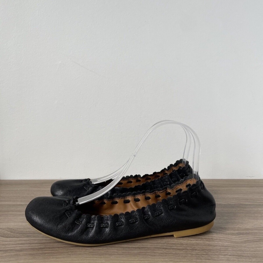 See By Chloe Black Leather Flats Ballet Jane Sz 7.5 US 100% AUTHENTIC